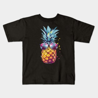 Pineapple with Sunglasses Kids T-Shirt